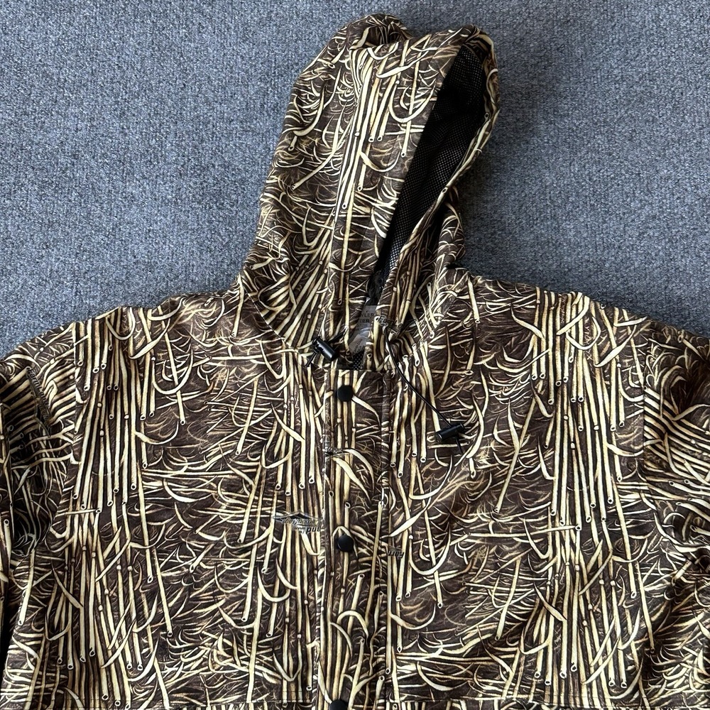 WildFowler Outfitter Jacket Men Medium Farmland Gold‎ Camo Hooded Waterproof New